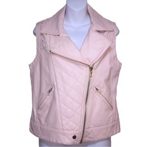 F21 Blush faux leather vest